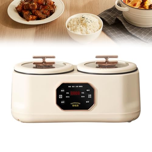 1200W Electric Hot Pot Multicooker - 3.6L Capacity, Double Slow Cooker with 24h Reservation & 8-Hour Heat Preservation for Camping and Family Use