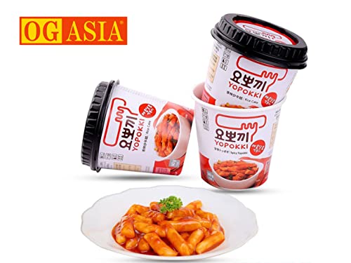 Yopokki Doppelpack Süß & Würzig - Reiskuchen im Becher - Sweet & Spicy Rice Cake Cup - Würzige koreanische Reiskuchen - OG ASIA - 2x 140g