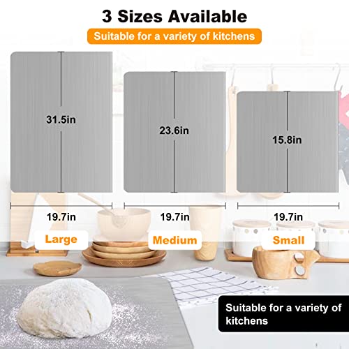 304 Stainless Steel Cutting Board, 31.5×19.7In Heavy Chopping Board With Lip, Kneading Board, Pastry Board For Meat Vegetable Fruit Fish Cheese Bread, Non Slip Easy To Clean #TOP1
