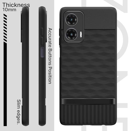 Image of Outlouders Bumper Case for Moto G35 5G | Full Camera Protection | TPU Soft Flexible Shockproof Back Cover (Black)