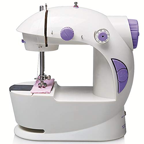 Machine à coudre portable électronique blanche avec pédale réglable 2 vitesses