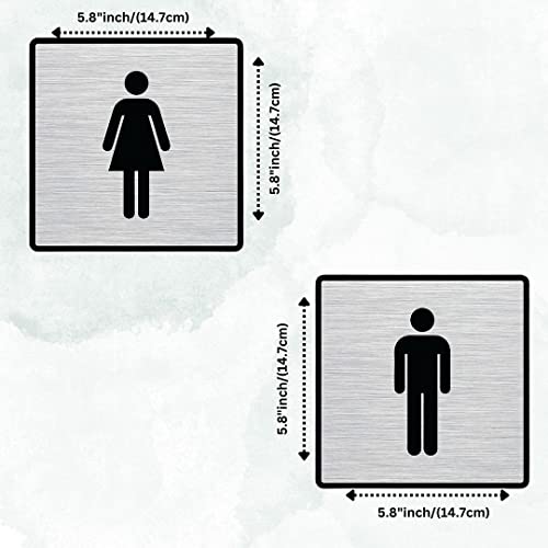 Image of CVANU Silver Acrylic MEN-WOMEN Self-Adhesive Sign Board for Office /Hospital /Cafe Sign Board (set of 2) c75