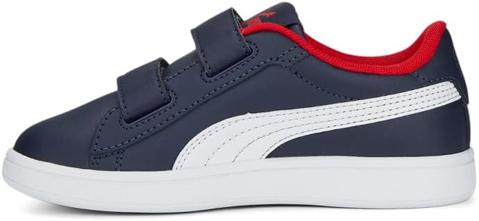 Puma Kids' Smash 3.0 Leather Hook and Loop Puma Navy-Puma White-for All Time Red Little Kid 3 - Image 4