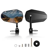 Eirolace Motorrad Spiegel, 7/8 22mm Motorrad Lenkerendenspiegel, 2 Stück Universal Motorradspiegel E-geprüft für Street Bike Moped Roller Scooter Quad Z650 Z750 Z900 CB125 CB650 MT07 MT09 MT10
