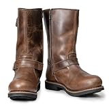Milwaukee Leather Men’s 11” Antique Brown Engineer Boot – Designed Retro Look-BROWN-9.5