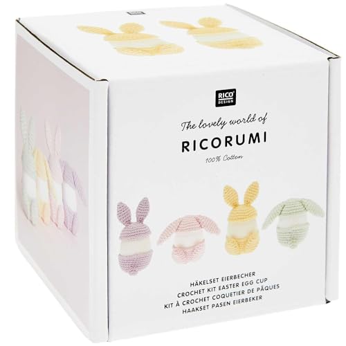 Ricorumi Häkelset Osterhasen Eierbecher 4er-Pack