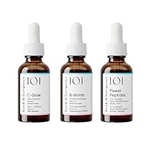 Geek & Gorgeous All-Star Skincare Bundle C-Glow Vitamin C Serum, Power Peptides, and B-Bomb Niacinamide Brighten, Firm & Balance For All Skin Types 3 x 1 oz
