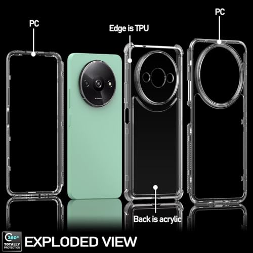 Coque pour Xiaomi Redmi A3 robuste de qualité supérieure transparente
