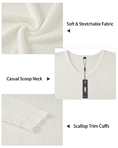 Image of II ININ Women's Fall Sweater 2024 Long Sleeve Tops Fashion Outfits Trendy Casual V Neck Oversized Pullover Sweaters