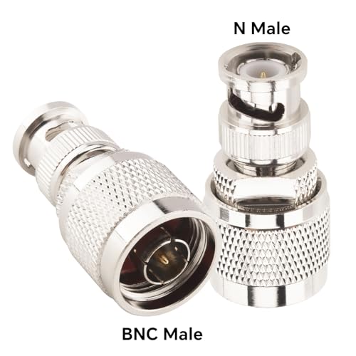Pack de 2 Conectores N Macho a BNC Macho Coaxial miniatura 2