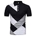 Produktbild EUZeo Herren Kurzarm Patchwork Stil Poloshirts Casual Slim Fit T-Shirts Manner Casual Streetwear Tops Business Style Shirts Herrenmode Oberteile Tess Hemden