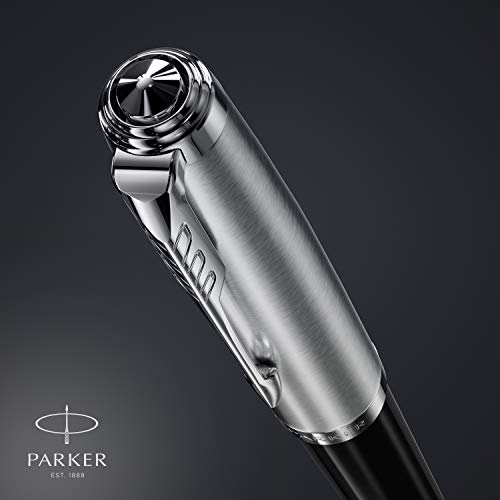 Image of Parker 51 Ballpoint Pen Black Barrel with Chrome Trim Medium Point with Black Ink Refill Gift Box
