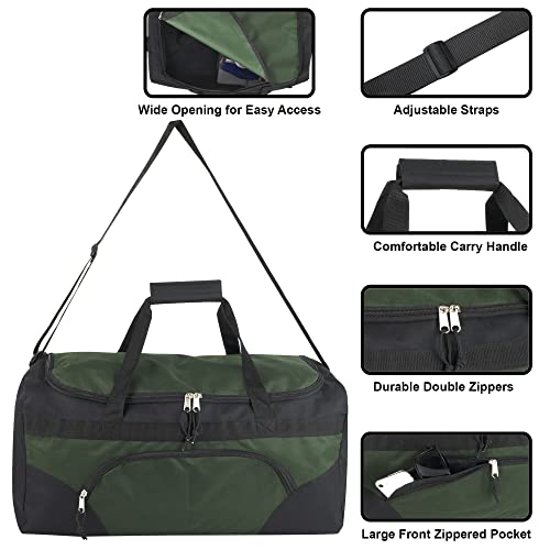 40 Litre, 22 Inch Duffle Bag for Women Men Travel; Large Duffel Bag with Shoulder Strap, Sections (Green) - Image 2