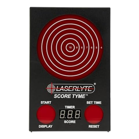 LaserLyte TLB-XL Score Tyme Trainer Target with Point of Impact Display and Timed Games for Reactive Laser Shooting and Dry Fire Practice, Multi, Height: 13", Width: 8.75", Depth 1.5" Cover