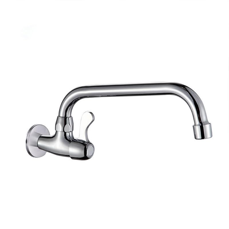 ZH1YFD Grifo de Cocina de Montaje en Pared de latón, caño Giratorio de Arco Alto, Grifo de Agua fría de una Sola Palanca para fregona, Fregadero de Piscina (A)