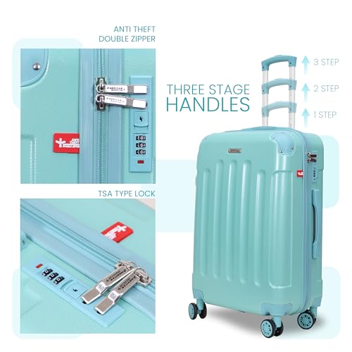 Image of AMERICAN TRAVELLER Rockstar Polycarbonate Trolley Bag | Large (20) | Lightweight Durable Hard Shell | TSA Type Lock | Anti-Theft Zip | 360 Disc Spinner Wheels | Telescopic Handle.