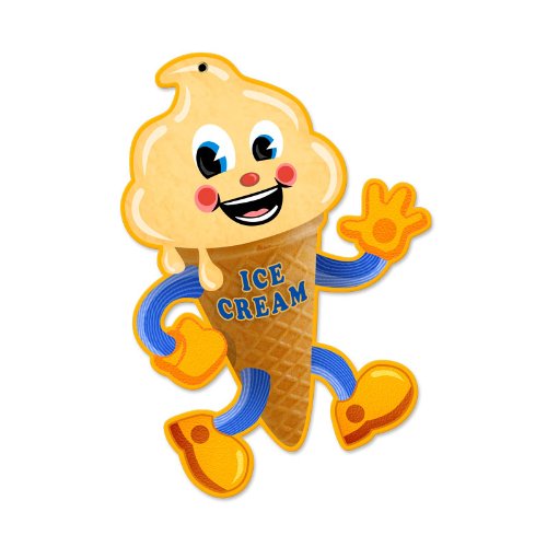 Past Time Signs PS089 Ice Cream Food And Drink Custom Metal Shape - 3 lbs.