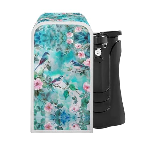 LJMKZJN Pink Floral Bird Can Opener Cover Durable Can Opener Dust and Stain Protection Small Appliance Cover for Kitchen Fits Most Electric Automatic Can Openers