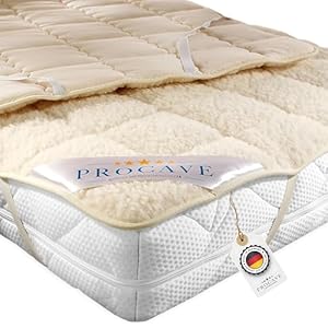 PROCAVE Lammflor Schurwolle Matratzenauflage 90x200 cm