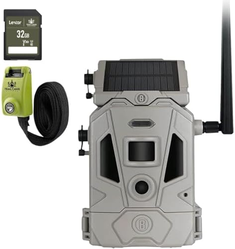 Bushnell CelluCORE 20 Solar Trail Camera, Low Glow Hunting Game Camera with Detachable Solar Panel with Bundle Options (Strap + SD Card)