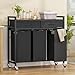 Laundry Sorter 3 Section, 120 L Laundry Hamper with 2 Drawers & 2-tone Top Panel, Rolling Laundry Basket Organizer with Pull-Out Removable Oxford Fabric Bags for Laundry Room Organization UNZYL006BVV3