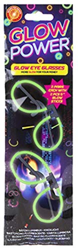 Glow Sticks Glow in the Dark Eye Glasses - 2 Pair Pack Spectacles
