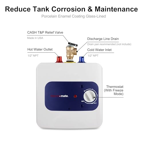 Thermomate ES150 Mini Tank Water Heater Electric, 1.32 Gallons Small Under Sink Water Heater For Point Of Use Instant Hot Water 110V 120V thumb #5