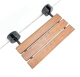 CUAJHNPX 20' Moderner Klappduschsitz aus Holz, Schwarze, an der Wand montierte, klappbare Duschbank