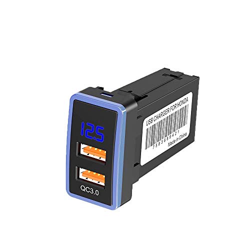 Quick Charge 3.0 Dual Car USB Power Socket Output 5V 9V 12V for Smart Phone PDA iPad iPhone 2 Port Charger for Honda Models