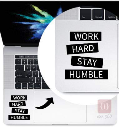 ISEE 360® Work Hard Stay Humble Laptop Stickers 11 12 13 15 Latop inch Color Black Size L x H 10 X 11cms (B07QM38R76) Amazon Price History, Amazon Price Tracker