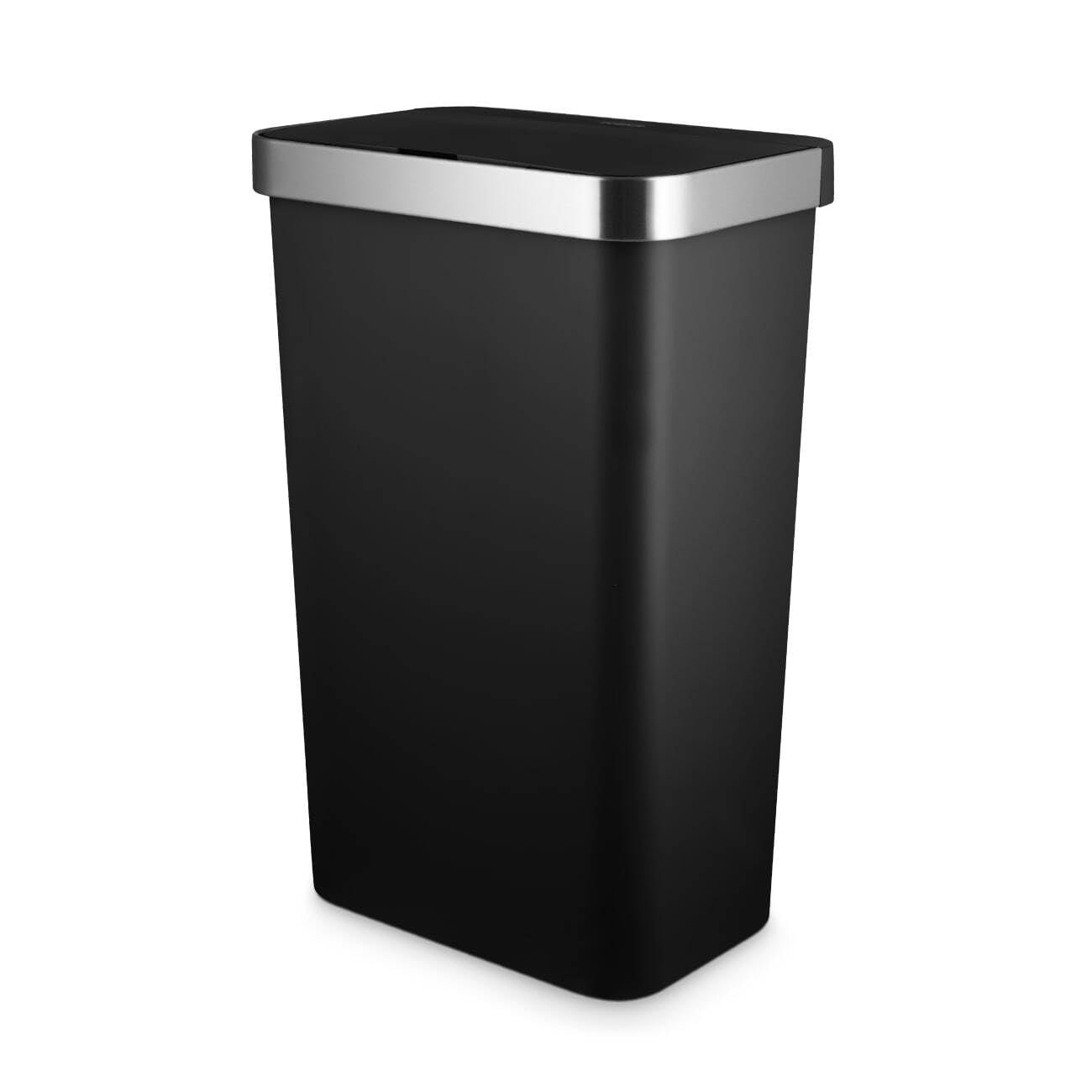Tower Rectangular ABS Sensor Bin with Bin Liner Retainer Ring, 50L, Black