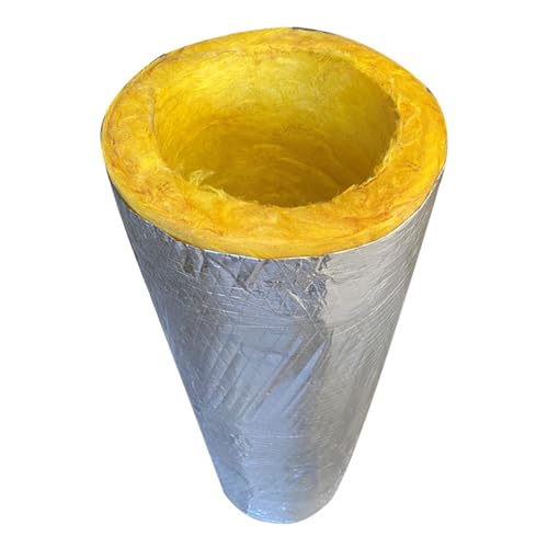 LRHELPBNR Coppelle in Lana di Roccia con Alluminio, Isolamento Canne Fumarie Tubi per Stufa E Condotti di Aerazione, per Tubi in Foglio di Alluminio Autosigillante(L 1M-34MM/1.3IN-30MM)