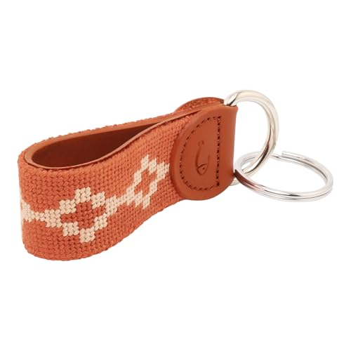 Image of Leather Hand-Stitched Needlepoint Key Fob or Key Chain