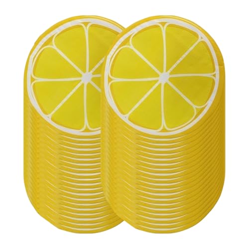 Fonyiunce 40 piezas Servilletas Papel, Servilletas de Papel Reciclado Suave, Elegante Decoración de Mesa, Servilletas de Limón, para Fiestas, Catering, Ecológicas