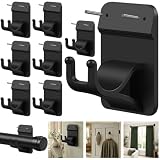 No Drill Curtain Rod Brackets, 8-Pack Adhesive Hooks with Invisible Nails