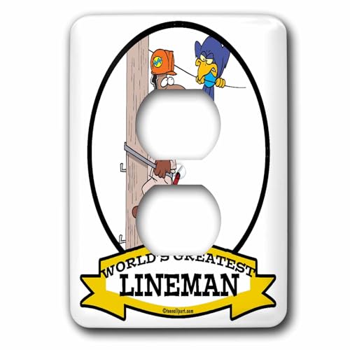 Plaque de 2 prises Lineman Dessin anime multicolore cache prise mural 3dRose LSP_103318_6 - 2