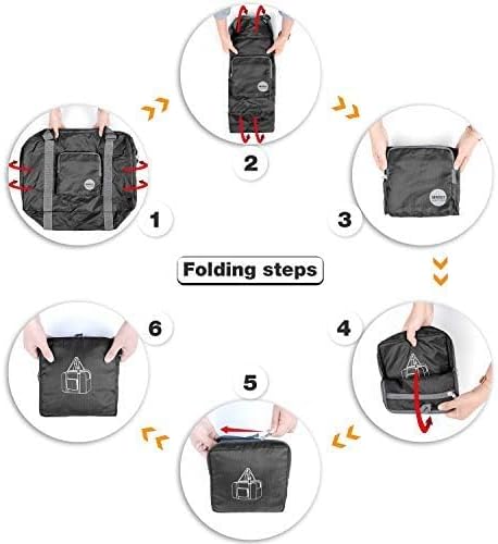 WANDF For Spirit Airlines Personal Item Bag 18x14x8 Foldable Travel Duffel Carry on Weekender Overnight for Women Men - Image 2