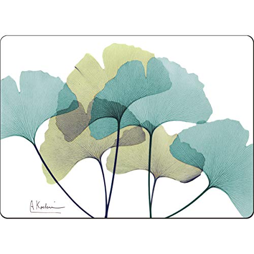 Cala Home Gingko Decorative Hardboard Cork Back Tabletop Placemats 4 Pack Manufactured In The Usa Heat Tolerant And Easily Wipes Clean #TOP3