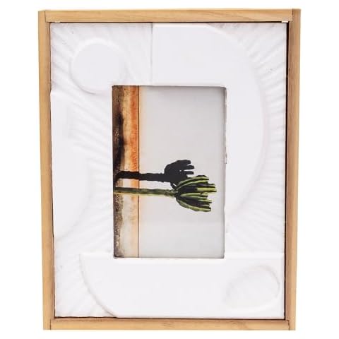 Truu Design BOHO Shapes Wooden Photo Frame, 10.25"x8", Single-Accommodates 5.5" x 3.5" Images - Versatile Wall-Mounted Solution for Office, Home, Restaurant, and Reception Cover