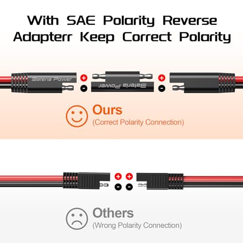 Image of Bateria Power 16AWG 25FT SAE Extension Cable, SAE Quick Disconnect Connector for Automotive, Solar Panel, RV, Battery Charger