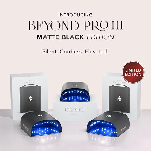 Image of KIARA SKY Beyond Pro V3 UV LED Nail Lamp Black - Cordless Rechargeable Gel Lamp w /Smart Sensor, Flashcure Low Heat Mode, Full-Hand Coverage & Timer for Gel Polish, Builder Top Coat 48W (240v)