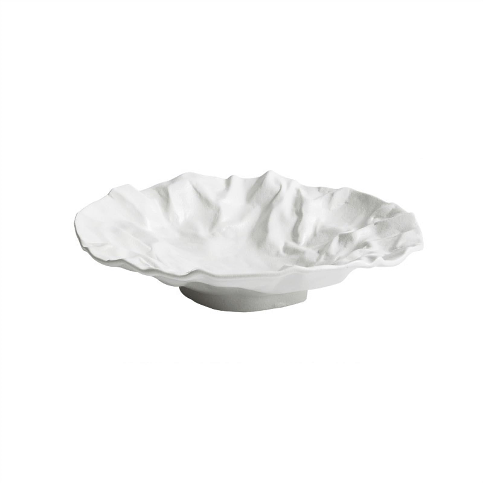 Servierteller Klappbarer tiefer Teller aus Keramik, einfarbiges Geschirr, Obstteller, Salatteller, Haushaltsgeschirr aus Keramikqualität Wiederverwendbarer Speiseteller ( Color : White , Size : 11inch