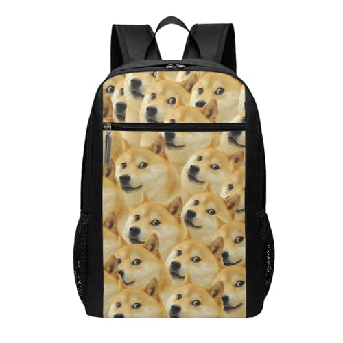 Doge Meme Travel Laptop Backpack, Business Anti Theft Slim Sturdy Laptops Backpacks, College Computer Bag Gift for Men & Women Fits 17 Inch Notebook,Black