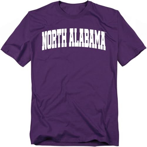 LOGOVISION University of North Alabama School Name Arch Unisex Adult T Shirt, Purple, 3X-Large