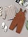 FoWear Baby Boy Clothes Long Sleeve Striped Top and Suspender Pants 2Pcs Baby Boy Winter Clothes Brown 6-12 Months
