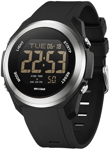 Montre numérique LED femme findtime double fuseau horaire ultra fin