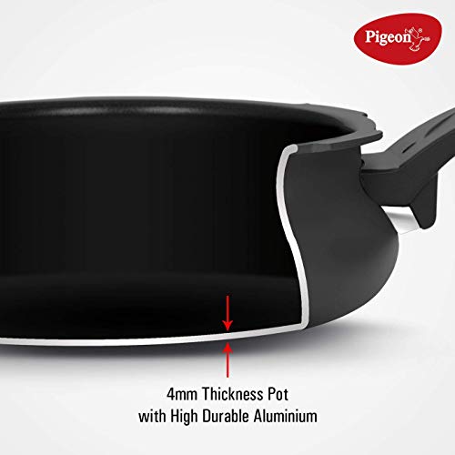 Pigeon 5.3 Quart All-In-One Super Cooker - Steamer, Cooking Pot, Pressure Cooker, Dutch Oven - For All Cooktops - Quick Cooking Of Meat, Soup, Rice, Beans, Idli & More, Hard Anodized, (5 Liters) #TOP3