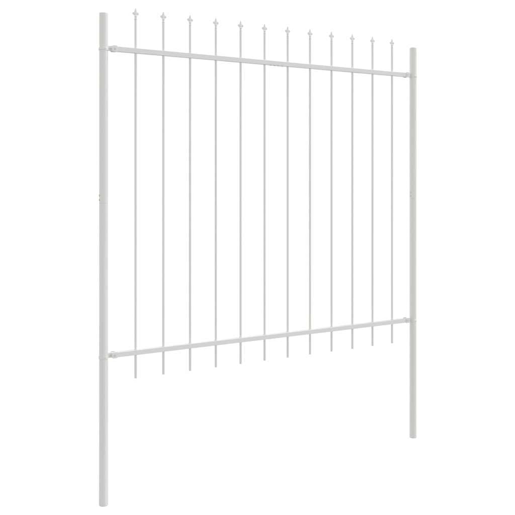 Ogrodzenie ogrodowe, białe, 11,9 x 1,5 m, stal malowana proszkowo, trwałe, odporne na promieniowanie UV i wodę, przemysłowe wzornictwo, do ogrodu i na taras, łatwa pielęgnacja
