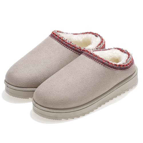 Snow Boots Slippers for Women Indoor Outdoor Girls Slip On Shoes Comfy Warm Soft Platform House Slipper Winter Ladies Closed Back Boot