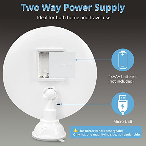 Fabuday 15X Magnifying Mirror With 3 Color Lighting, Upgraded 2023 Version Lighted Makeup Mirror With Magnification, Led Light Up Mirror With Suction Cup For Bathroom, Portable Travel Mirror… #TOP4